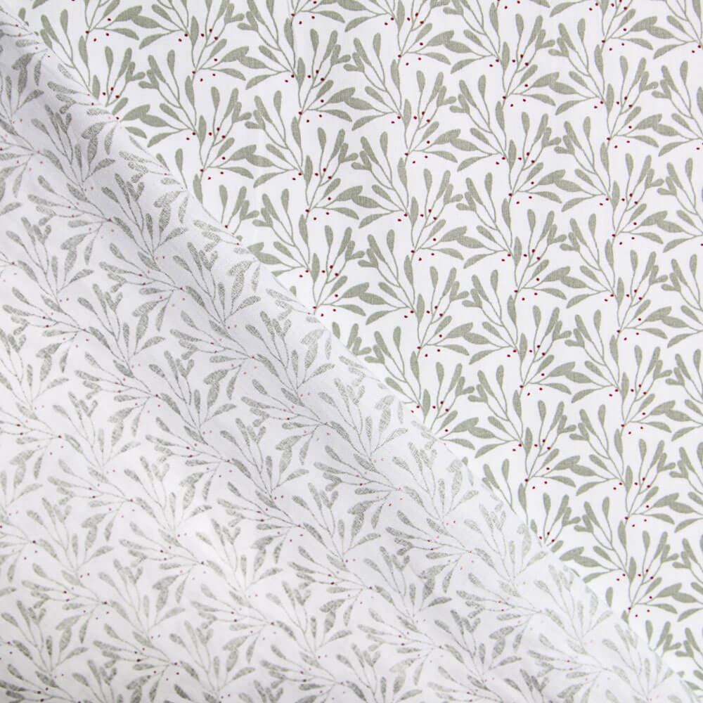 Popeline Algodão Ervas Cinza - Ribes y Casals