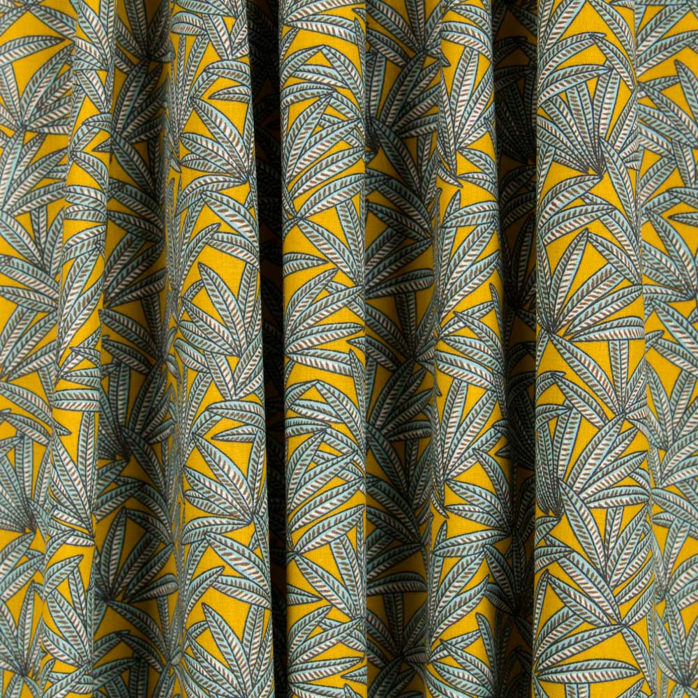 Popelín Algodón Hojas Amarillo - Ribes y Casals