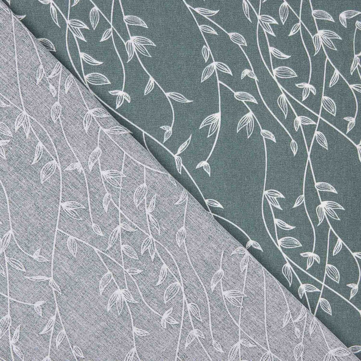 Popeline de Algodão com Folhas Ginkgo Verdes - Ribes y Casals