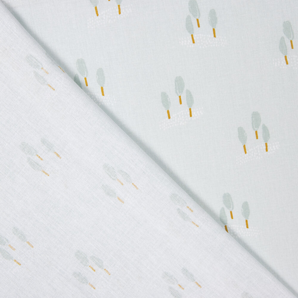 Popeline De Algodão Infantil Foresta Verde Agua - Ribes y Casals