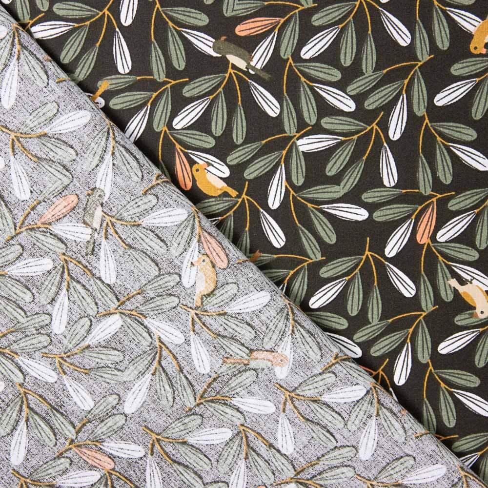 Popeline De Algodão Infantil Floresta Verde Pássaro - Ribes y Casals