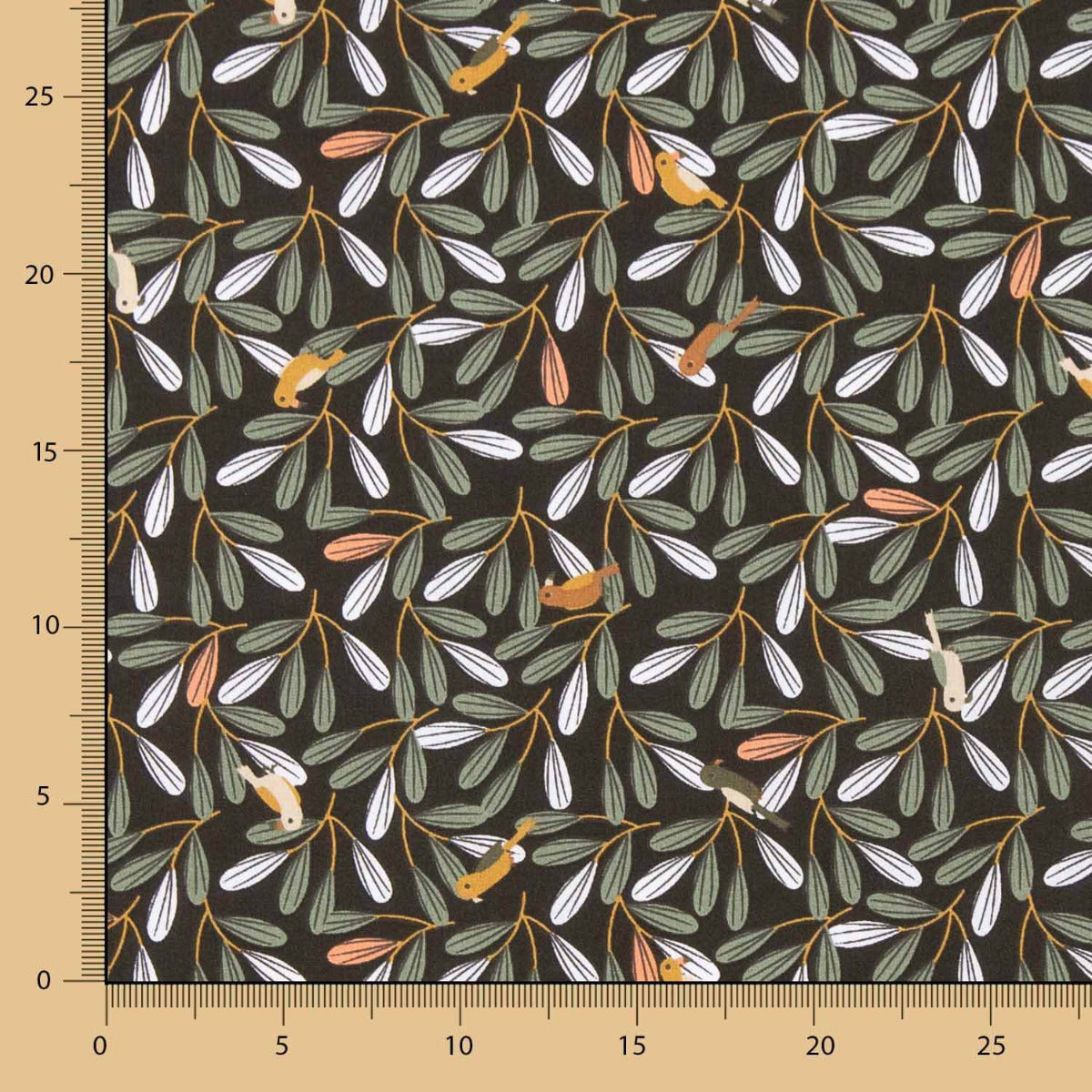 Popeline De Algodão Infantil Floresta Verde Pássaro - Ribes y Casals