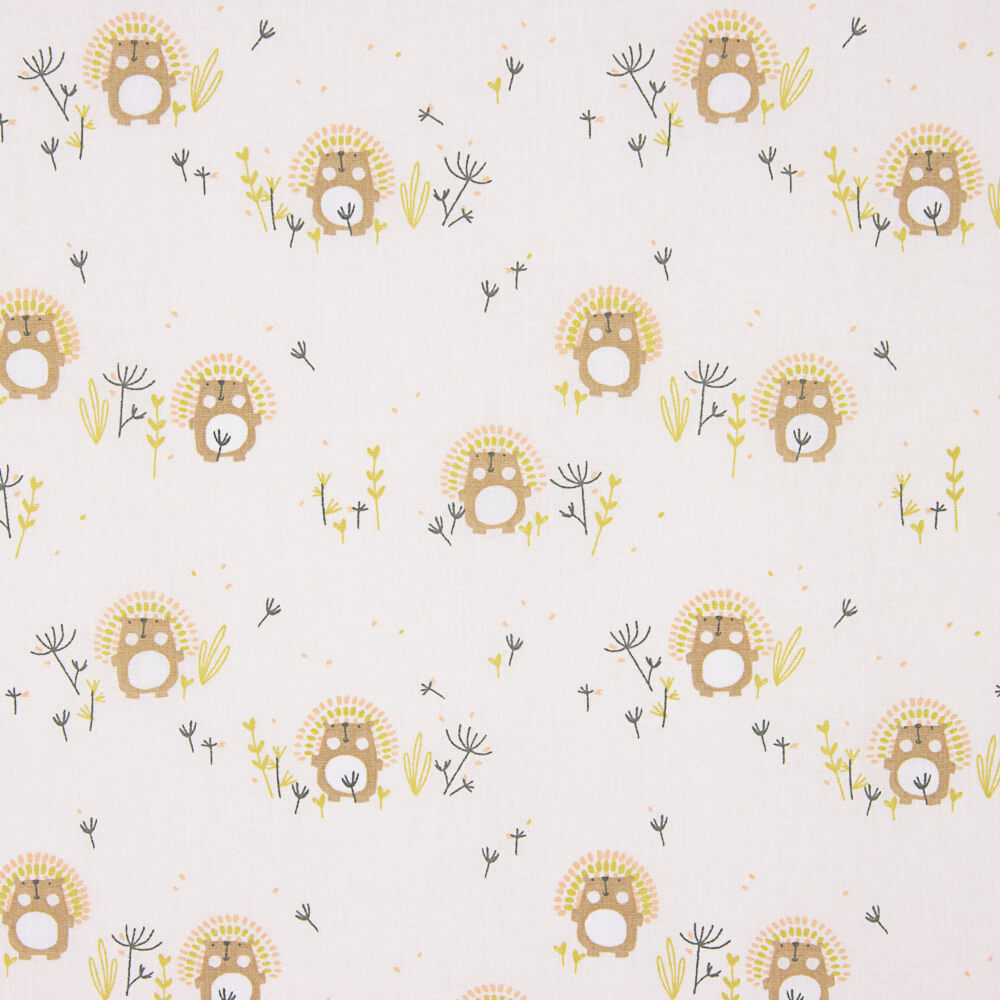 Popeline De Algodão Infantil Porco Espinho Rosa - Ribes y Casals