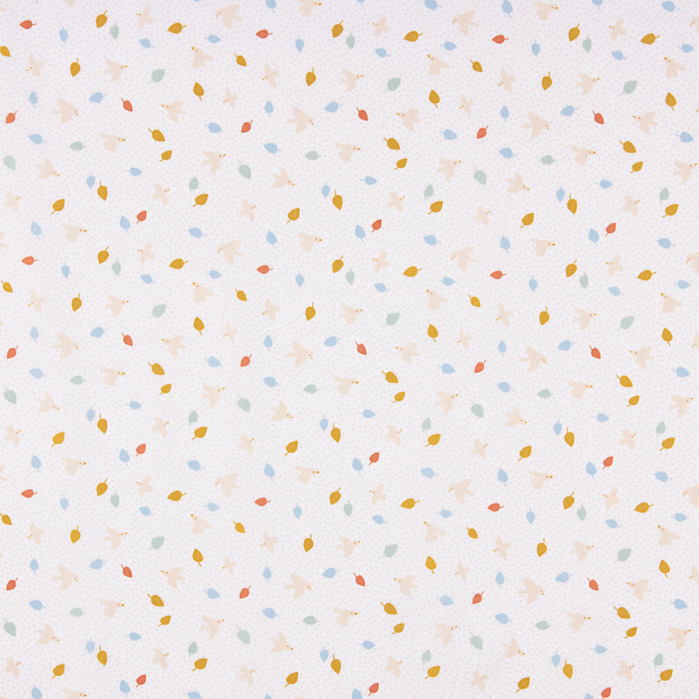 Popeline Algodão Infantil Andorinhas Camel - Ribes y Casals