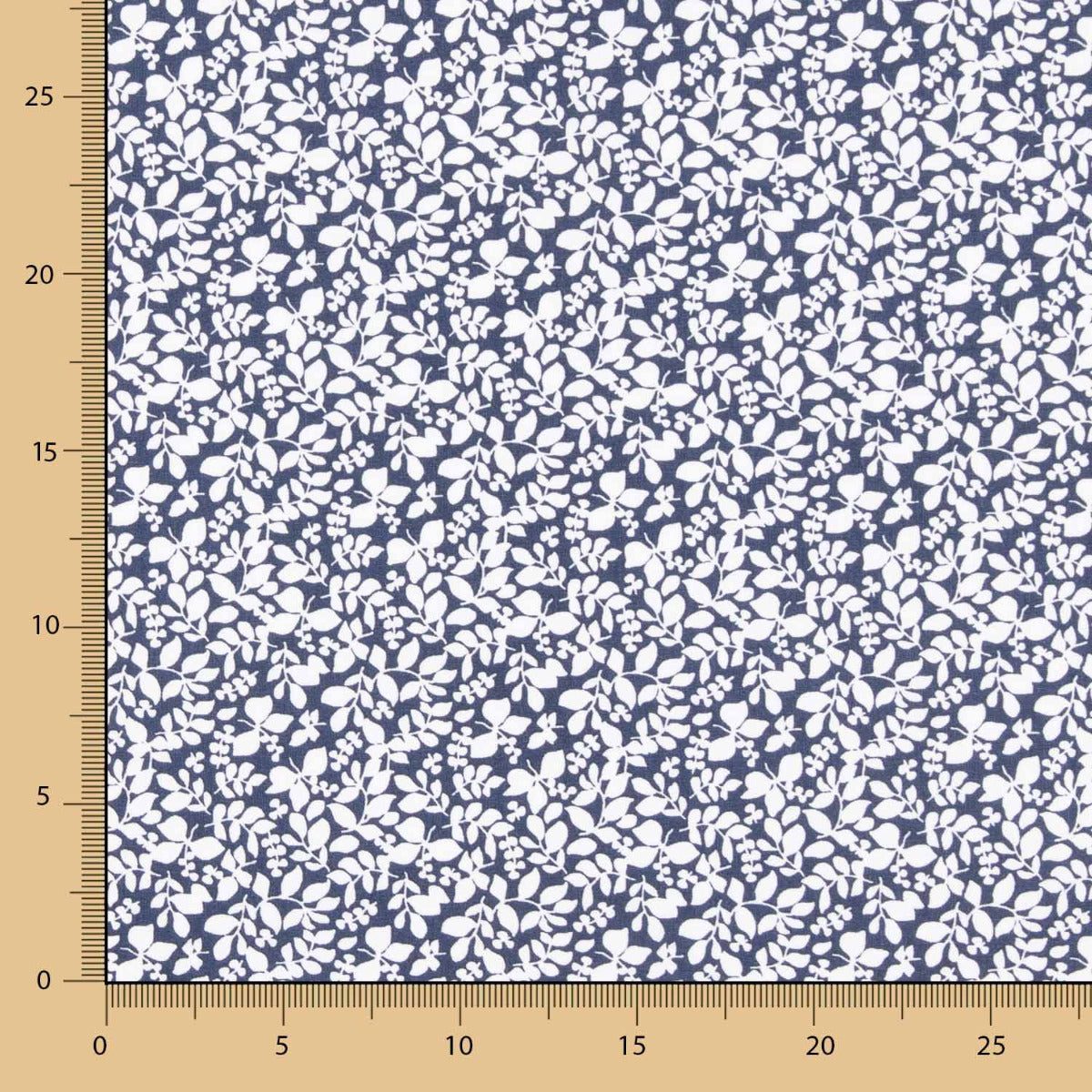 Popeline Algodão Infantil Folhas Marinho - Ribes y Casals
