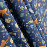 Popeline De Algodão Infantil Macaco Azul Marinho - Ribes y Casals