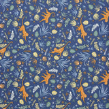 Popeline De Algodão Infantil Macaco Azul Marinho - Ribes y Casals