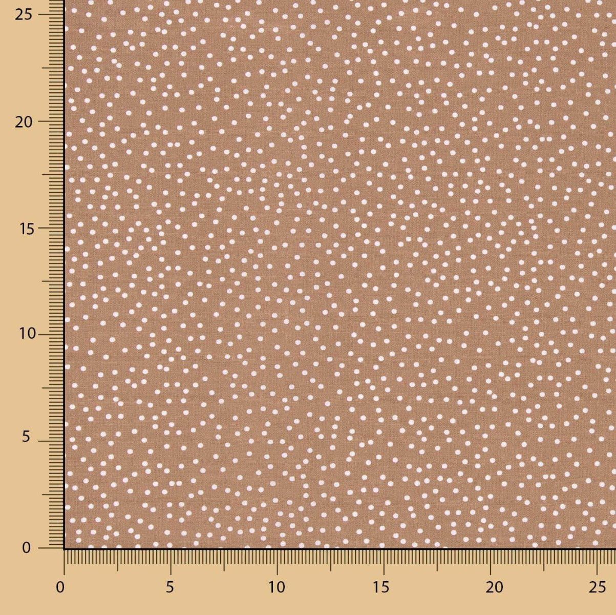 Popeline de algodão – Bolinhas brancas sobre vermelho tijolo - Ribes y Casals