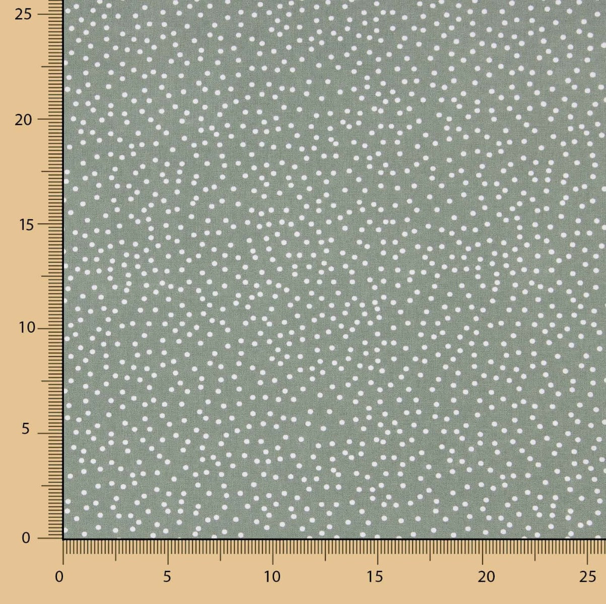 Popeline Algodão Bolinhas Brancas Fundo Verde Salvia - Ribes y Casals