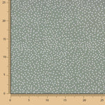 Popeline Algodão Bolinhas Brancas Fundo Verde Salvia - Ribes y Casals