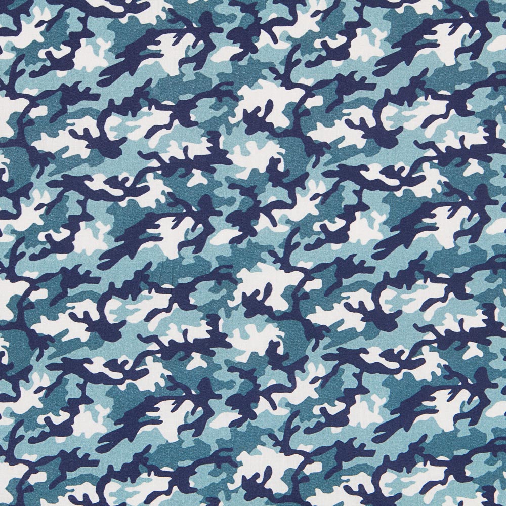 Popelina Algodão Militar Azul - Ribes y Casals