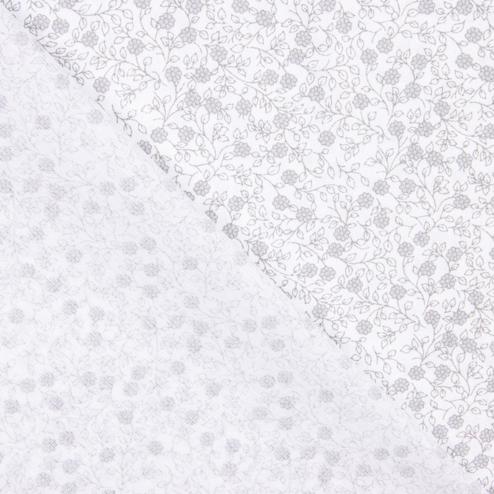 Popeline Algodão Minimals Branco-Cinza - Ribes y Casals