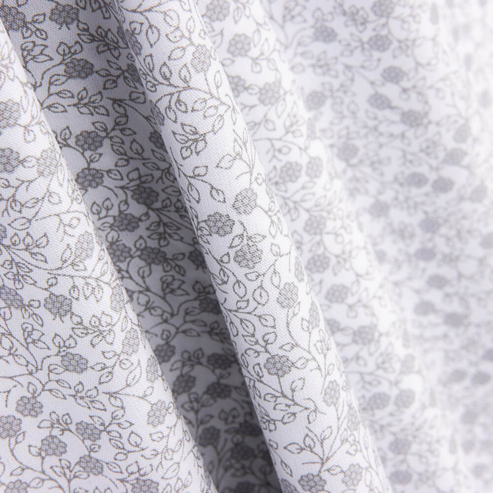 Popeline Algodão Minimals Branco-Cinza - Ribes y Casals