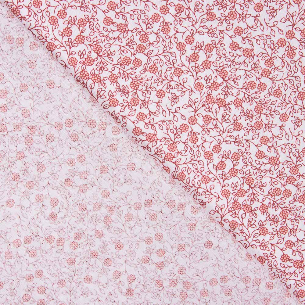 Popeline Algodão Minimals Branco-Rosa - Ribes y Casals