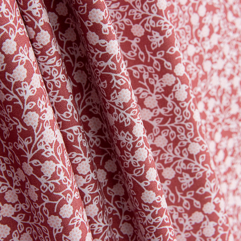 Popeline Algodão Minimals Rosa Escuro - Ribes y Casals