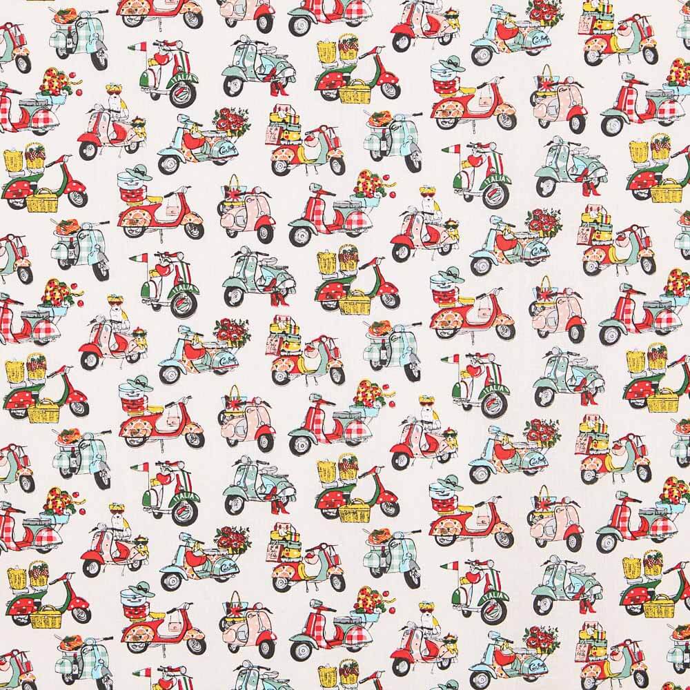 Popeline Algodão Mota Vespas - Ribes y Casals