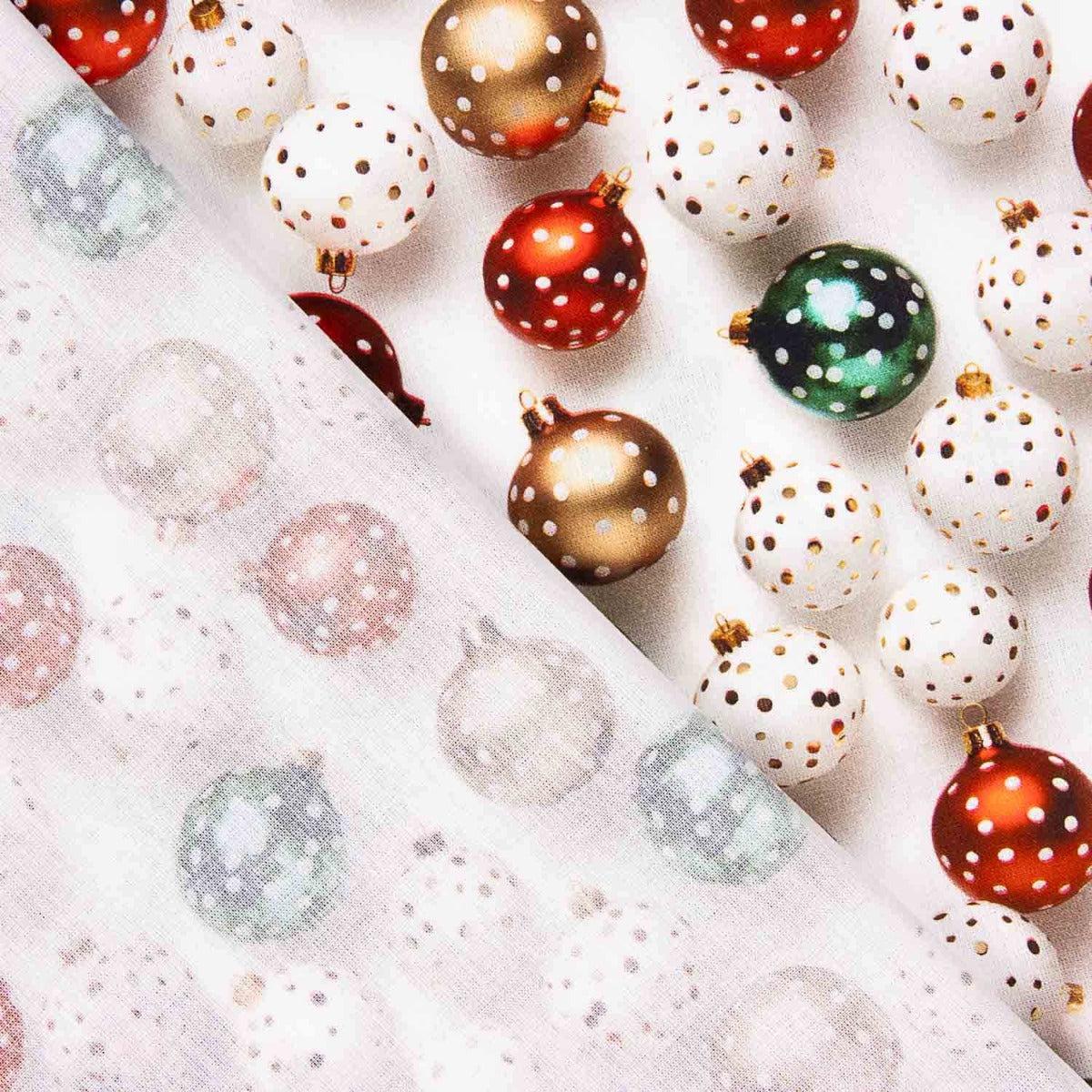 Popelíne Algodão Natal Bolas - Ribes y Casals