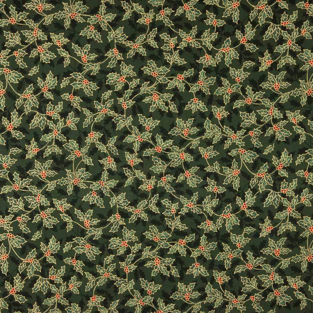 Algodão Natal Ramo Azevinho Verde - Ribes y Casals