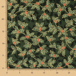 Algodão Natal Ramo Azevinho Verde - Ribes y Casals