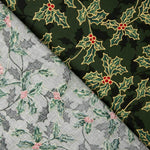 Algodão Natal Ramo Azevinho Verde - Ribes y Casals