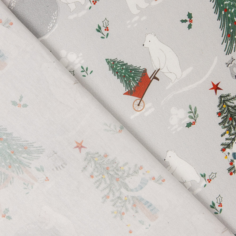 Popeline Algodão Natal Ursos - Ribes y Casals