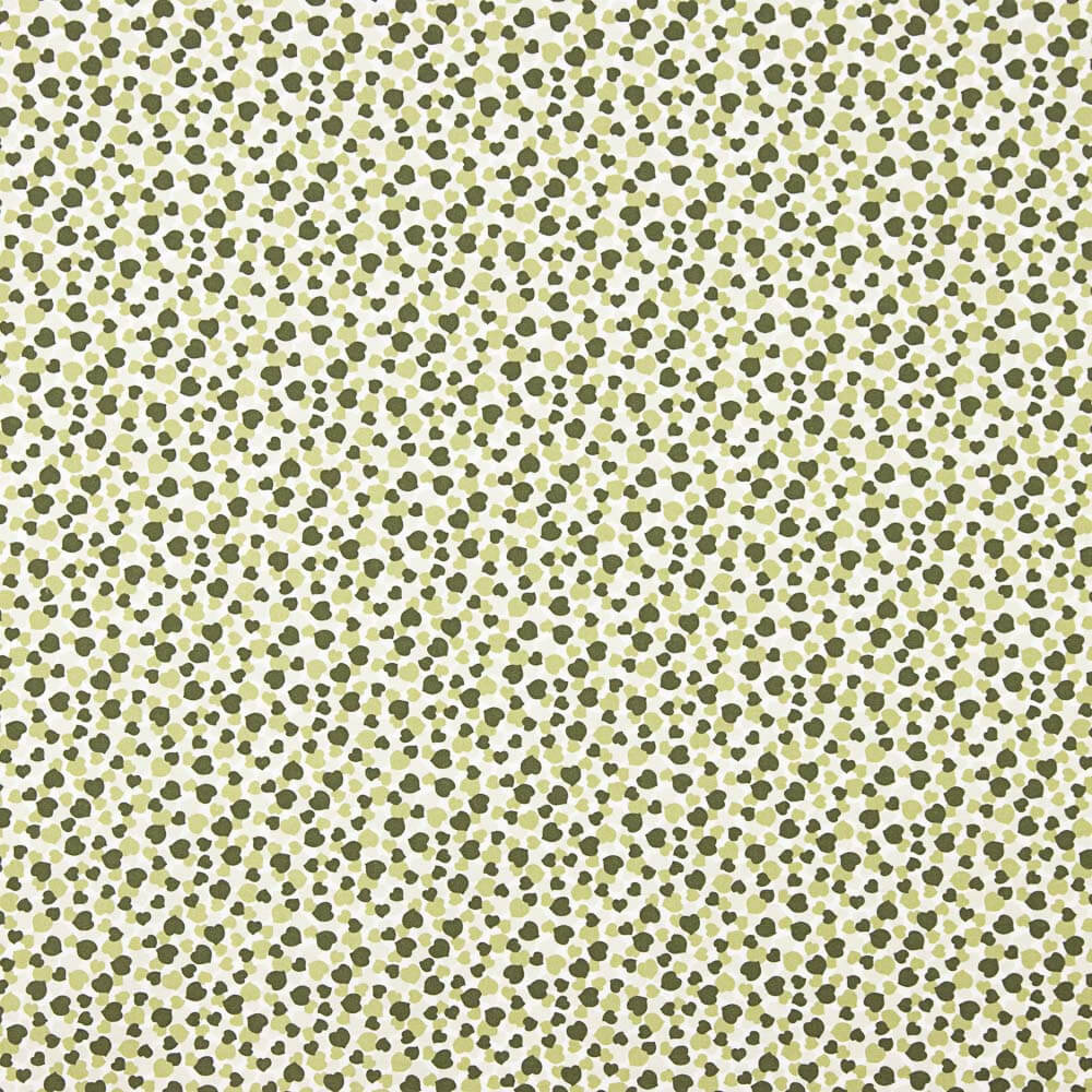 Popeline Algodão Orgânico Corações Verdes - Ribes y Casals