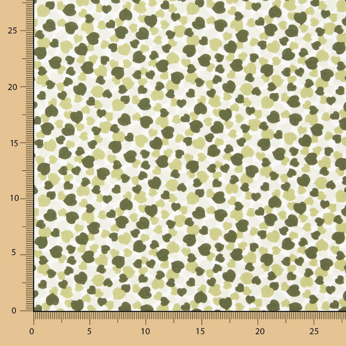 Popeline Algodão Orgânico Corações Verdes - Ribes y Casals