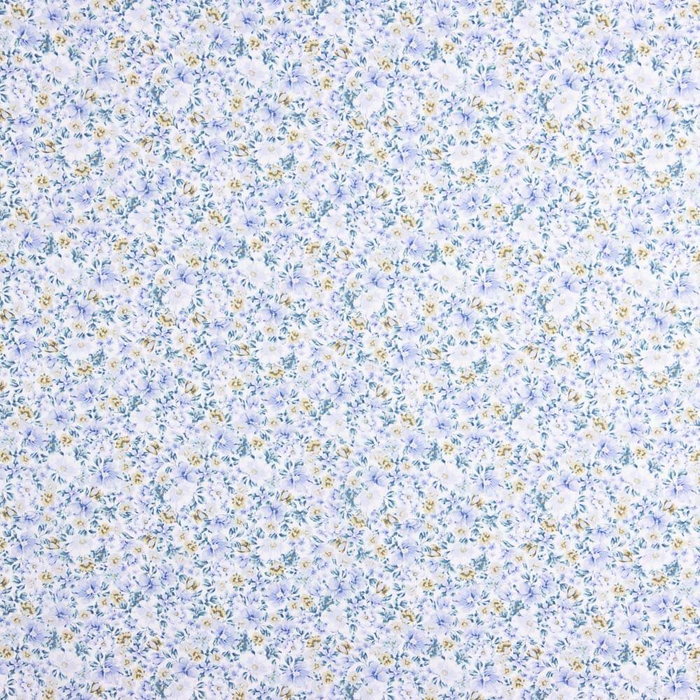 Popelín Algodón Orgánico Flores Goran Lila - Ribes y Casals