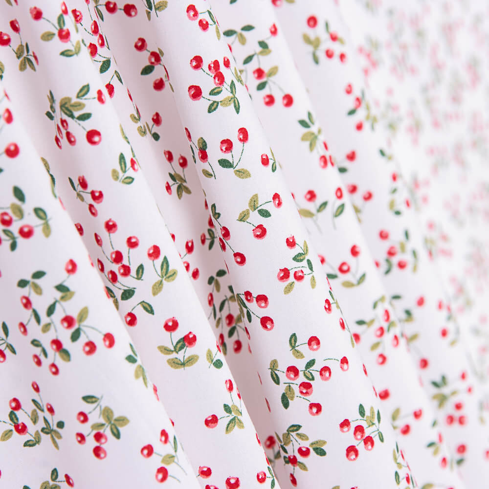 Popeline Algodão Orgânico Infantil Mini Cerejas - Ribes y Casals