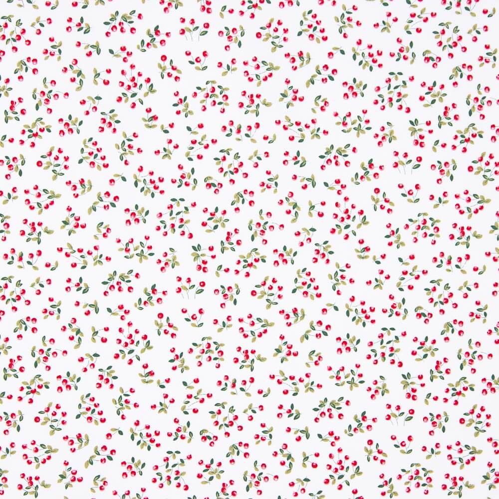 Popeline Algodão Orgânico Infantil Mini Cerejas - Ribes y Casals