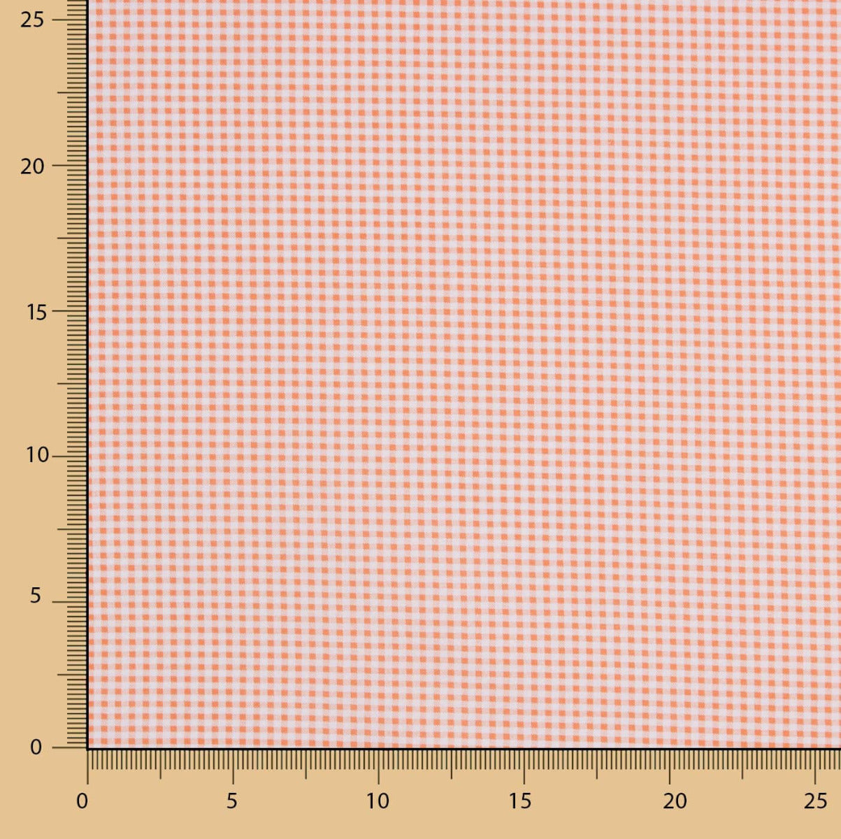 Popeline Algodão Orgânico Infantil Quadrado Pequeno Laranja - Ribes y Casals