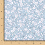 Popeline Algodão Orgânico Infantil Flor Bolinhas Azuis. - Ribes y Casals