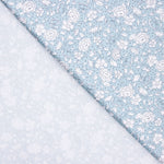 Popeline Algodão Orgânico Infantil Flor Bolinhas Azuis. - Ribes y Casals