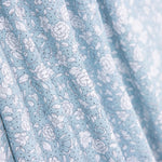 Popeline Algodão Orgânico Infantil Flor Bolinhas Azuis. - Ribes y Casals