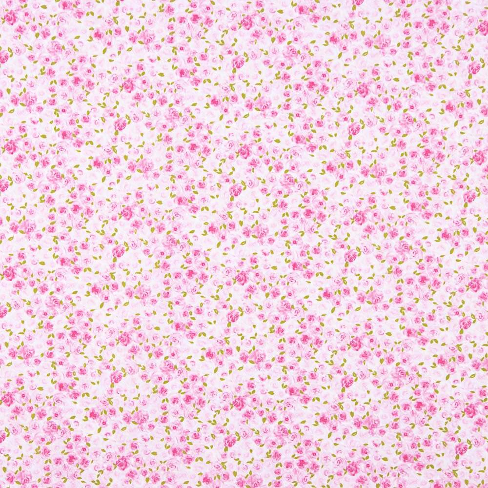 Popeline De Algodão Orgânico Infantil Jardim Rosas - Ribes y Casals