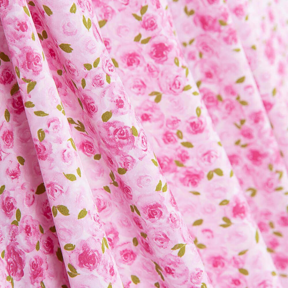 Popeline De Algodão Orgânico Infantil Jardim Rosas - Ribes y Casals