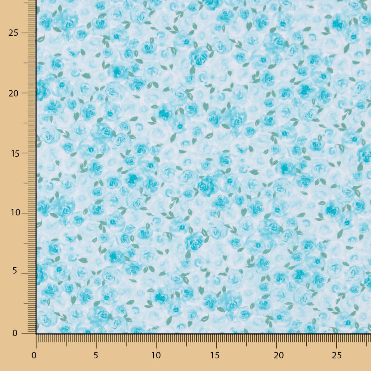 Popeline De Algodão Orgânico Infantil Jardim Rosas Azuis - Ribes y Casals