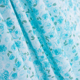 Popeline De Algodão Orgânico Infantil Jardim Rosas Azuis - Ribes y Casals