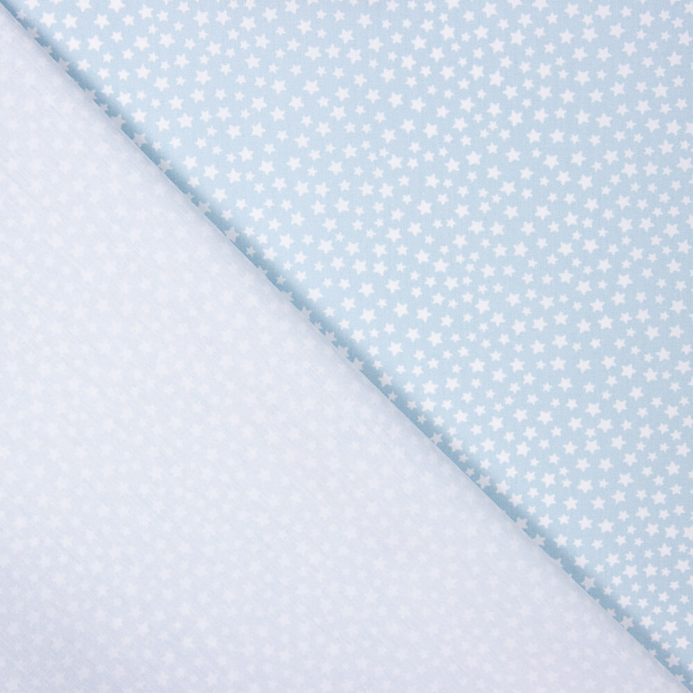 Popeline Algodão Orgânico Infantil Mini Estrela Azul - Ribes y Casals