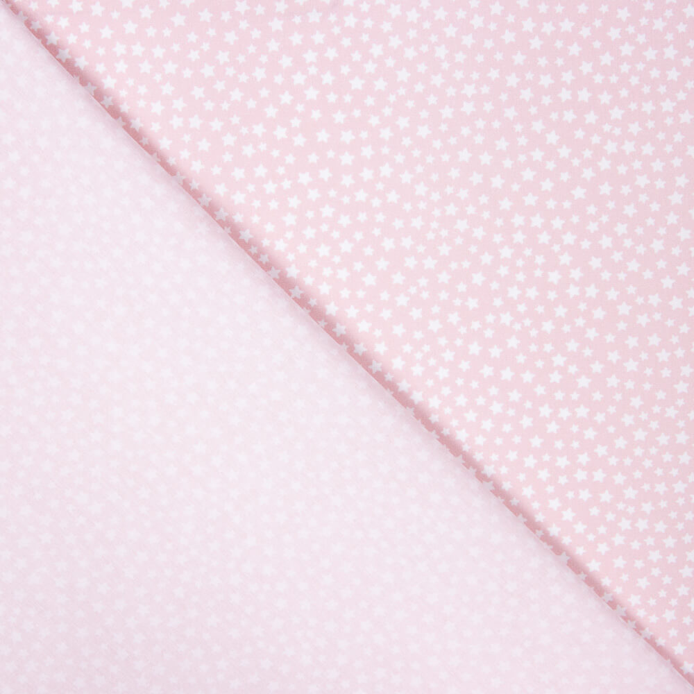 Popeline Algodão Orgânico Infantil Mini Estrela Rosa - Ribes y Casals