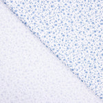 Popeline Algodão Orgânico Infantil Mini Flor Azul - Ribes y Casals