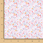 Popeline Algodão Orgânico Infantil Mini Jardim Laranja - Ribes y Casals