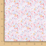 Popeline Algodão Orgânico Infantil Mini Jardim Laranja - Ribes y Casals