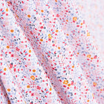 Popeline Algodão Orgânico Infantil Mini Jardim Laranja - Ribes y Casals