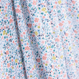 Popeline Algodão Orgânico Infantil Mini Jardim Água Verde - Ribes y Casals