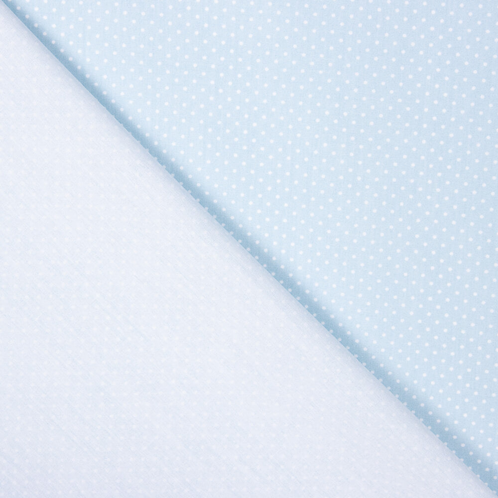 Popeline Algodão Orgânico Infantil Mini Bolinhas Azul - Ribes y Casals