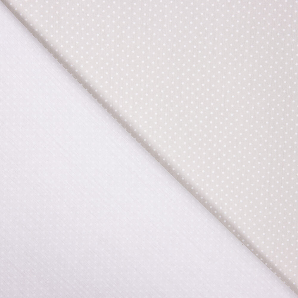 Popeline Algodão Orgânico Infantil Mini Bolinhas Bege - Ribes y Casals