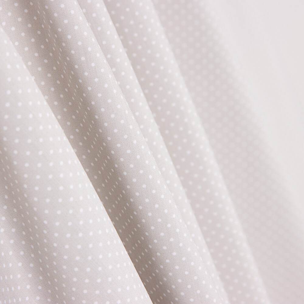 Popeline Algodão Orgânico Infantil Mini Bolinhas Bege - Ribes y Casals