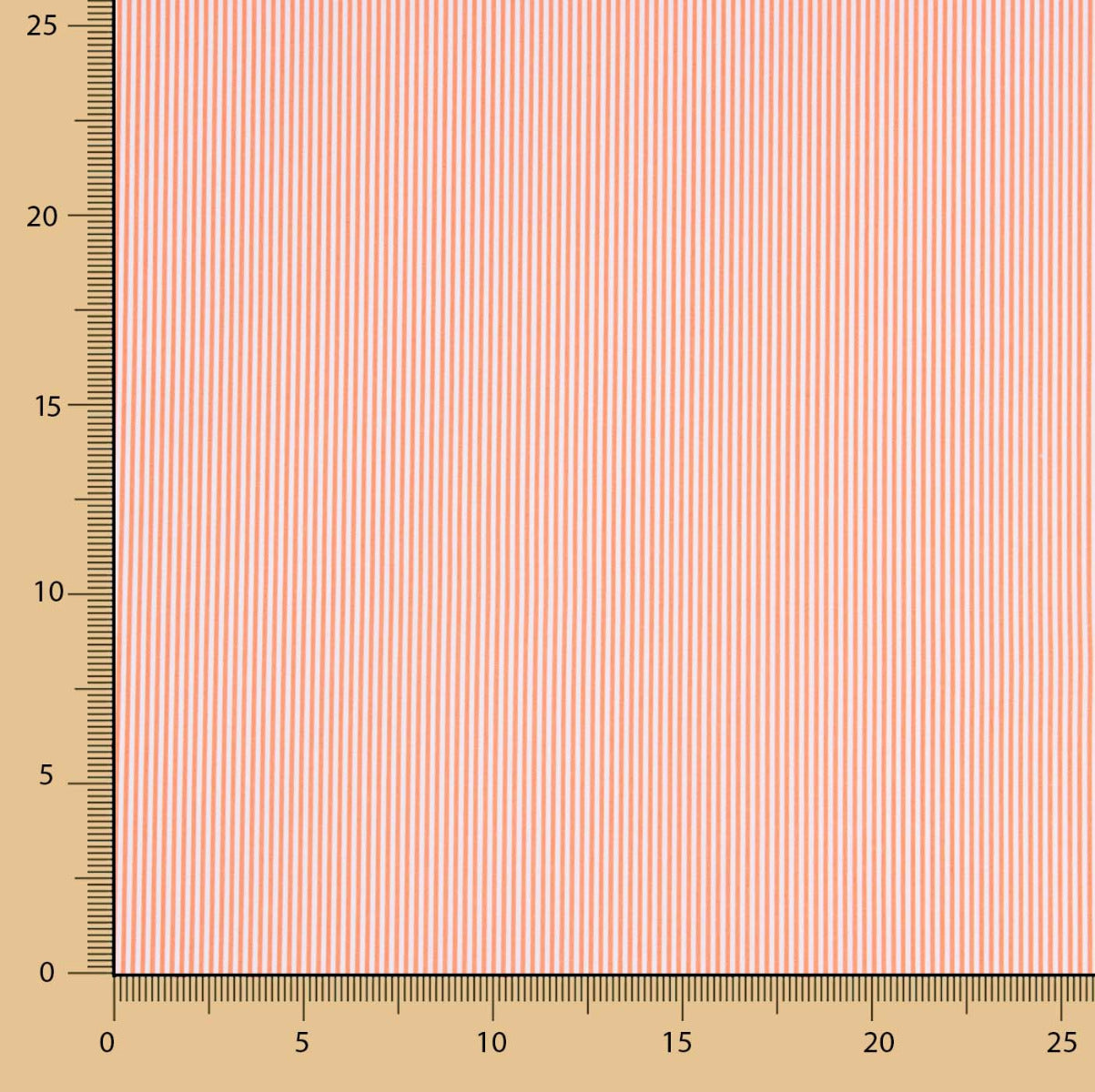 Popeline Algodão Orgânico Infantil Mini Riscas Laranja - Ribes y Casals