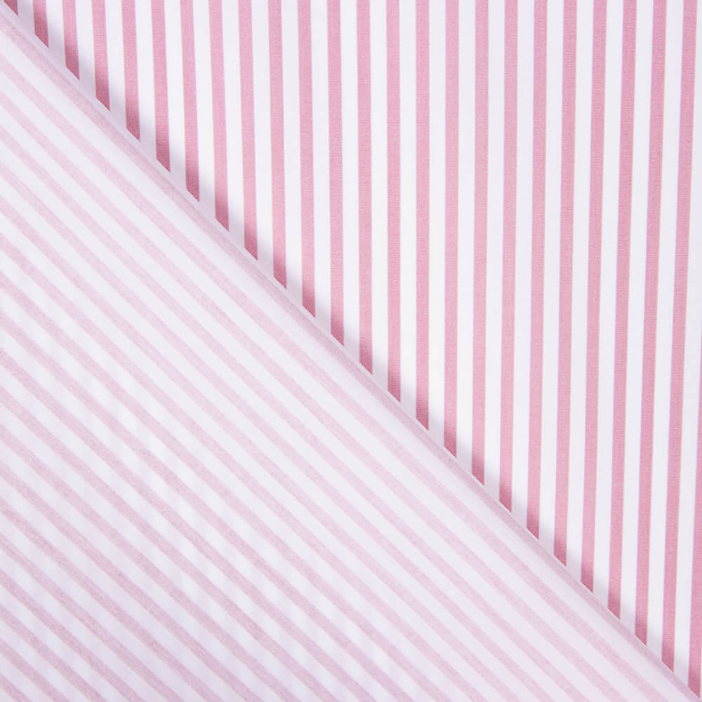 Popeline Algodão Orgânico Infantil Mini Listra Rosa - Ribes y Casals